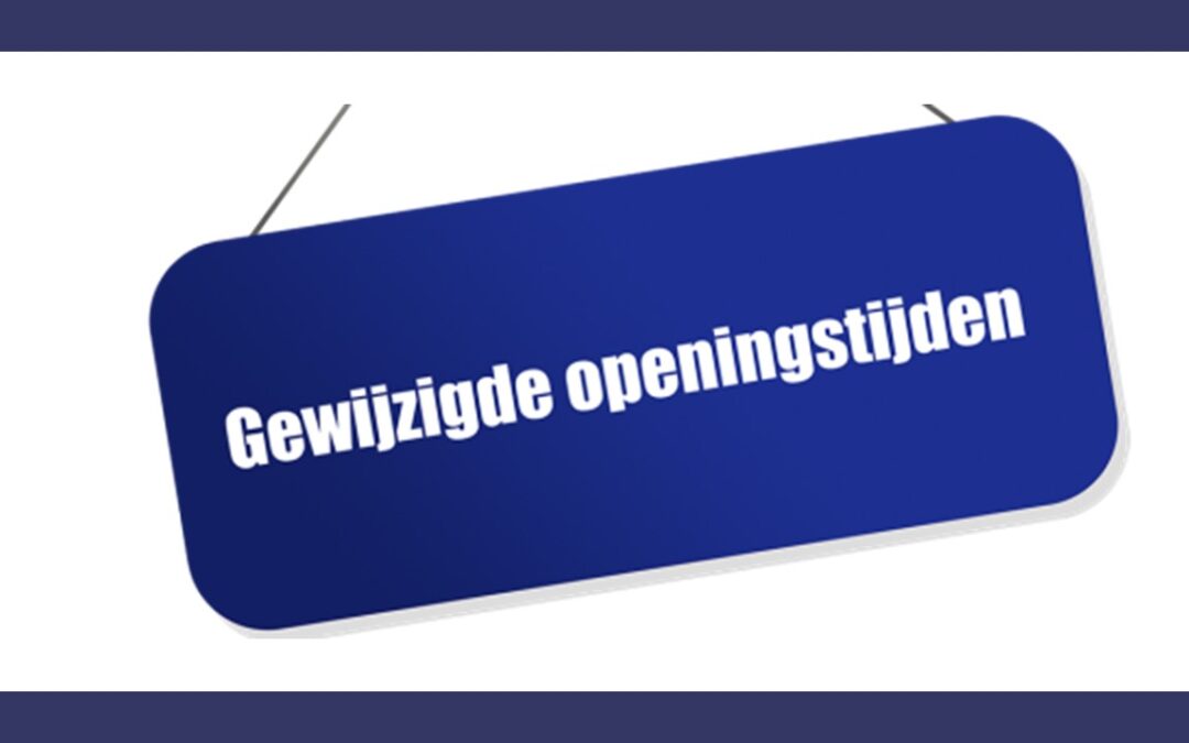 Openingstijden a.s. zaterdag