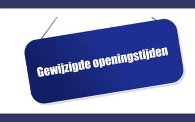Openingstijden a.s. zaterdag