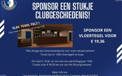 Sponsor jij mee voor een nieuwe kantine?