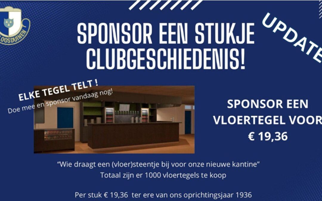 Update renovatie kantine en sponsoractie