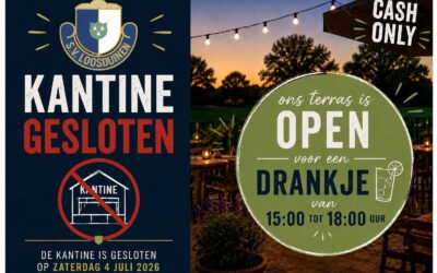 Zaterdag 4 juli – terras open!